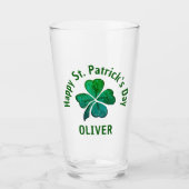 Kleeblatt Clover Green St. Patrick`s Day Glas (Vorderseite)