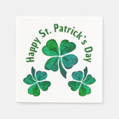 Kleeblatt Clover Green St. Patrick`s Day Party Serviette (Vorderseite)