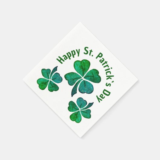 Kleeblatt Clover Green St. Patrick`s Day Party Serviette (Ecke)