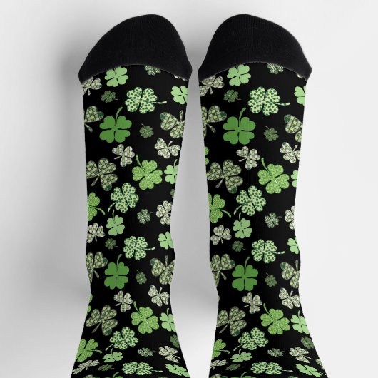 Kleeblatt Clover Green St. Patrick's Day Socken (Oben)