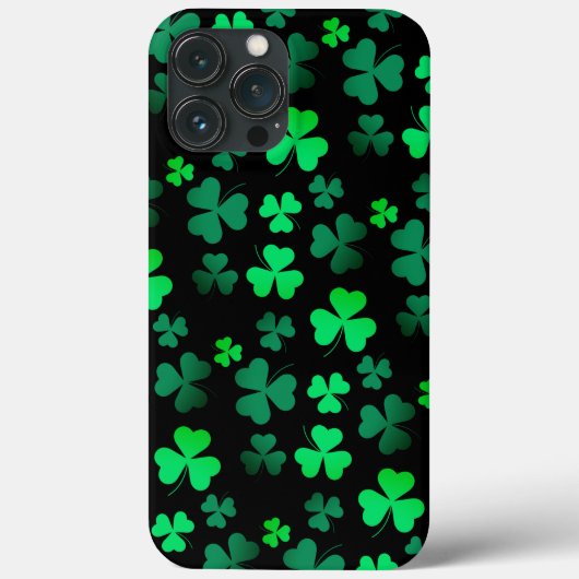 Kleeblatt Clover Green und Black Modern St Patrick Case-Mate iPhone Hülle (Rückseite)