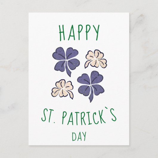 Kleeblatt Clover Happy St. Patrick`s Day Postkarte (Vorderseite)