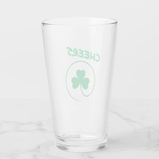 Kleeblatt Clover Ireland Irish Cheers St Patrick's Glas (Rückseite)