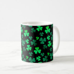Kleeblatt Clover Ireland Irish Modern Green & Blac Kaffeetasse