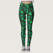 Kleeblatt Clover Ireland Irish Modern Green & Blac Leggings (Vorderseite)