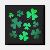 Kleeblatt Clover Ireland Irish Modern Green & Blac Magnet (Vorne)
