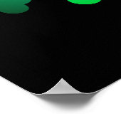 Kleeblatt Clover Ireland Irish Modern Green & Blac Poster (Ecke)
