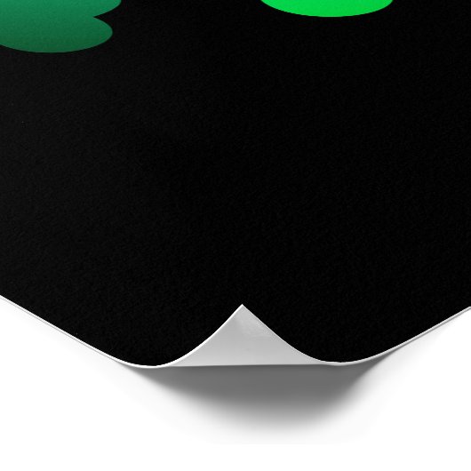 Kleeblatt Clover Ireland Irish Modern Green & Blac Poster (Ecke)