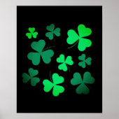 Kleeblatt Clover Ireland Irish Modern Green & Blac Poster (Vorne)