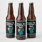 Kleeblatt Clover Irish Happy St Patrick`s Day Bierflaschenetikett (Flaschen)