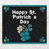 Kleeblatt Clover Irish Happy St Patrick`s Day Bierflaschenetikett (Einzelnes Label)