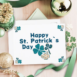Kleeblatt Clover Irish Happy St Patrick`s Day Feiertagspostkarte