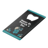 Kleeblatt Clover Irish Happy St Patrick`s Day Geldbeutel Flaschenöffner (Vorderseite Schrägansicht)