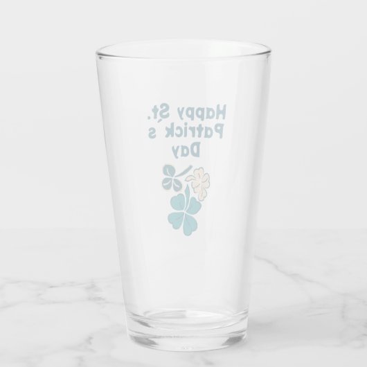 Kleeblatt Clover Irish Happy St Patrick`s Day Glas (Rückseite)