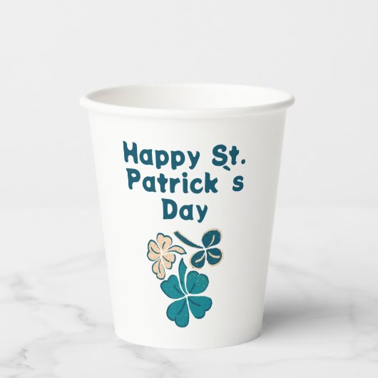 Kleeblatt Clover Irish Happy St Patrick`s Day Pappbecher (Vorderseite)