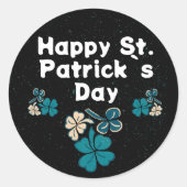 Kleeblatt Clover Irish Happy St Patrick`s Day Runder Aufkleber (Vorderseite)