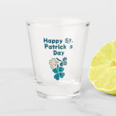 Kleeblatt Clover Irish Happy St Patrick`s Day Schnapsglas (Vorderseite)