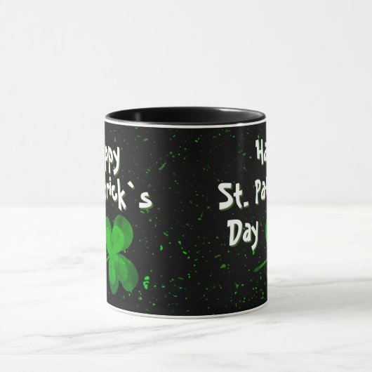 Kleeblatt Clover Irish Happy St Patrick`s Day Tasse (Zentrum)