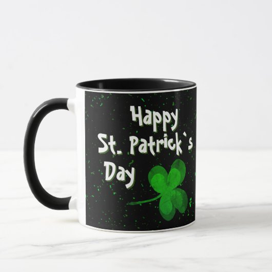 Kleeblatt Clover Irish Happy St Patrick`s Day Tasse (Links)
