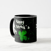 Kleeblatt Clover Irish Happy St Patrick`s Day Tasse (Vorderseite Links)