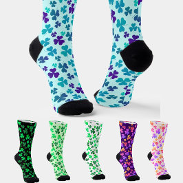 Kleeblatt Clover Leaf Blau Modernes Elegantes Desi Socken