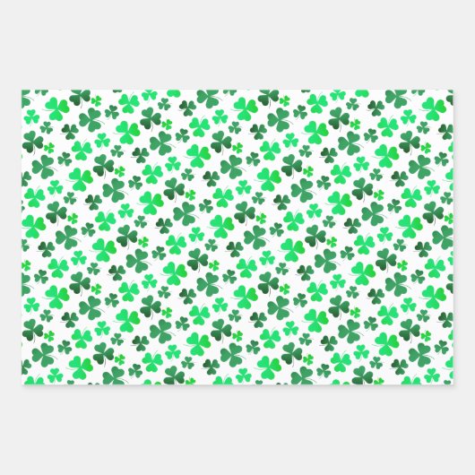 Kleeblatt Clover Leaf floralirisch Moderne Farben Geschenkpapier Set (Vorderseite 2)