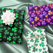 Kleeblatt Clover Leaf floralirisch Moderne Farben Geschenkpapier Set