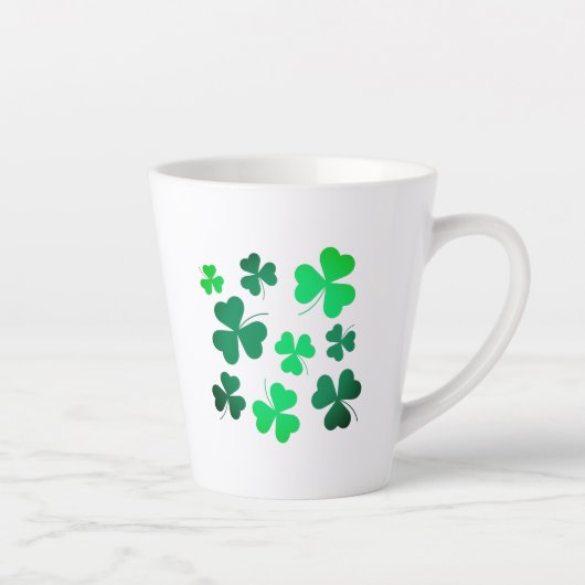 Kleeblatt Clover Leaf Irland Irish Modern Elegant Milchtasse (Rechts)