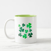 Kleeblatt Clover Leaf Irland Irish Modern Elegant Zweifarbige Tasse (Links)