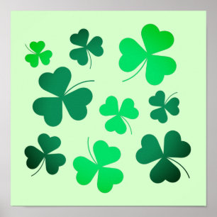 Kleeblatt Clover Leaf Irland Irish St Patricks Day Poster
