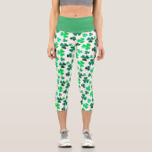 Kleeblatt Clover Leaf Moderner Chic Stilvoll Capri Leggings (Vorderseite)