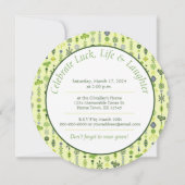 Kleeblatt Clover Mandala St. Paddy's Birthday Part Einladung (Rückseite)