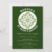 Kleeblatt Clover Mandala St. Paddy's Birthday Part Einladung (Vorderseite)
