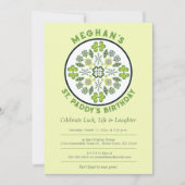 Kleeblatt Clover Mandala St. Paddy's Birthday Part Einladung (Vorderseite)
