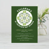Kleeblatt Clover Mandala St. Patrick's Day Party Einladung (Stehend Vorderseite)
