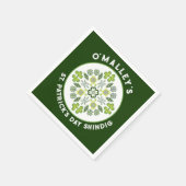 Kleeblatt Clover Mandala St. Patrick's Day Party Serviette (Ecke)