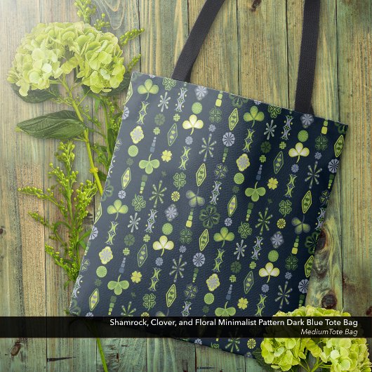Kleeblatt Clover Minimal Modernes Muster Dunkelbla Tasche