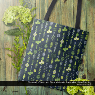 Kleeblatt Clover Minimal Modernes Muster Dunkelbla Tasche