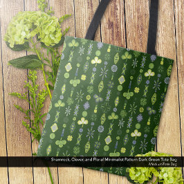 Kleeblatt Clover Minimal Modernes Muster dunkelgrü Tasche