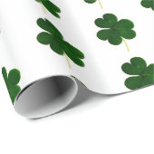 Kleeblatt Clover Muster Custom Text St. Patrick Geschenkpapier (Rolleneckpunkt)