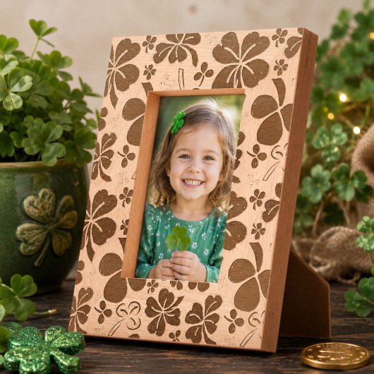 Kleeblatt Clover Muster Vier Blätter Geätzte Rahmen