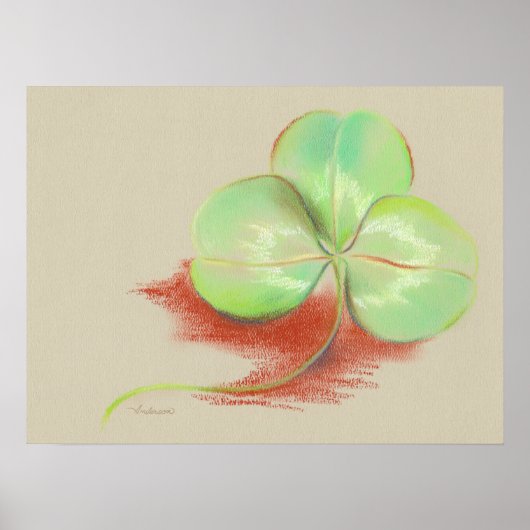 Kleeblatt Clover Pastel Zeichnend Poster (Vorne)