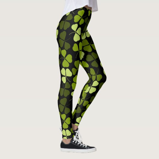 Kleeblatt Clover Pattern Floral St. Patrick Leggings (Rechts)