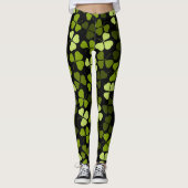 Kleeblatt Clover Pattern Floral St. Patrick Leggings (Vorderseite)