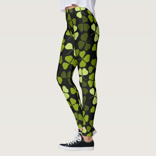 Kleeblatt Clover Pattern Floral St. Patrick Leggings (Links)