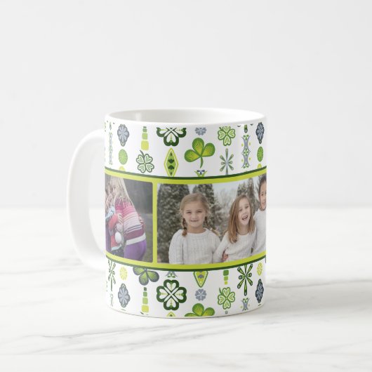 Kleeblatt Clover Pattern Foto Tasse (Vorderseite Links)