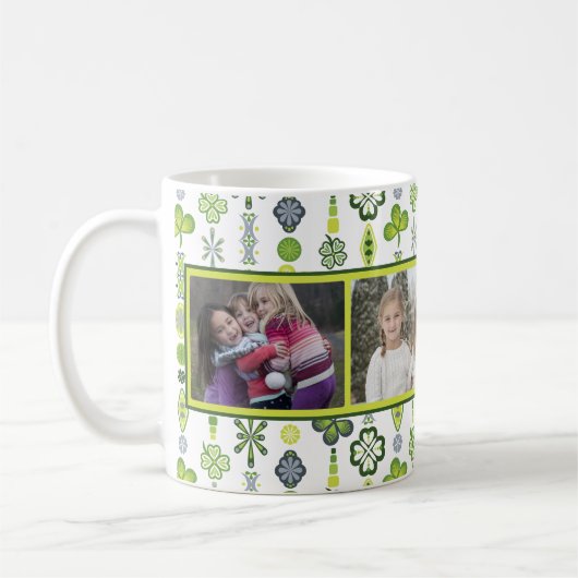 Kleeblatt Clover Pattern Foto Tasse (Links)