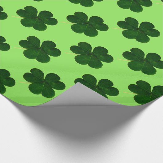 Kleeblatt Clover Pattern Irland Liebe Geschenkpapier (Ecke)