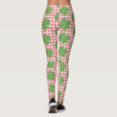 Kleeblatt Clover Pink Gingham St. Patrick's Day Leggings (Rückseite)