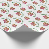 Kleeblatt Clover Pink St. Patrick`s Day Geschenkpapier (Ecke)